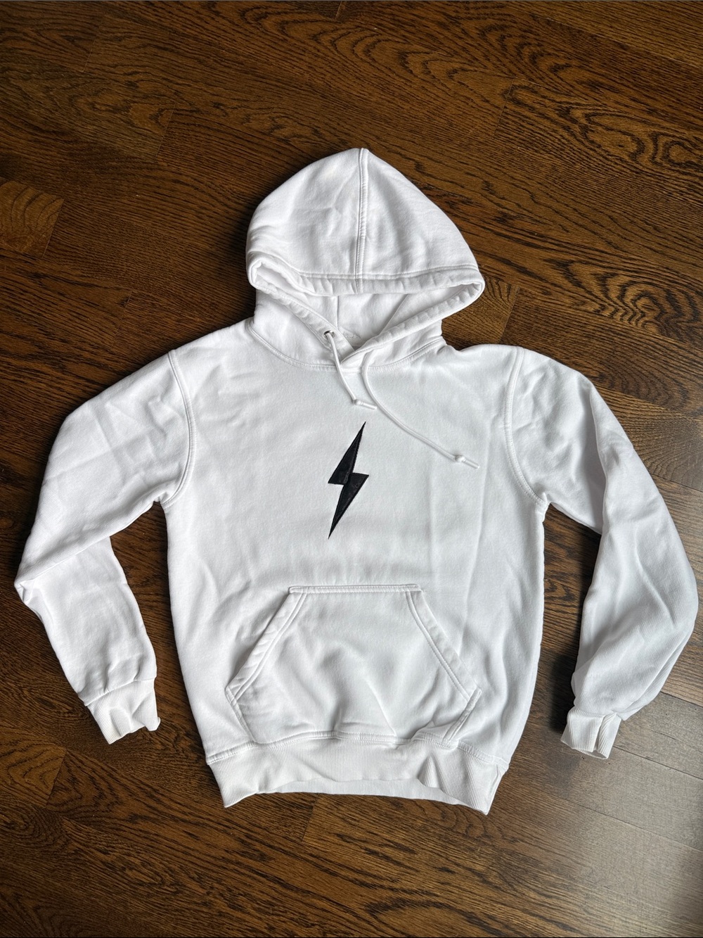 Youth Large White Bruce Bolt Hoodie Sweatshirt